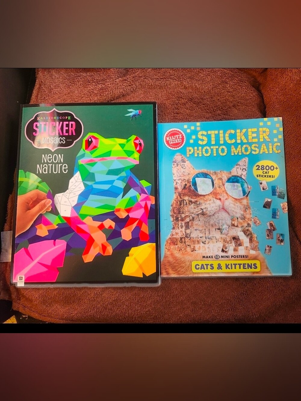 Kaleidoscope Nature & Cat Photo Sticker Mosaics  Sticker Art Kits (2 Books)
